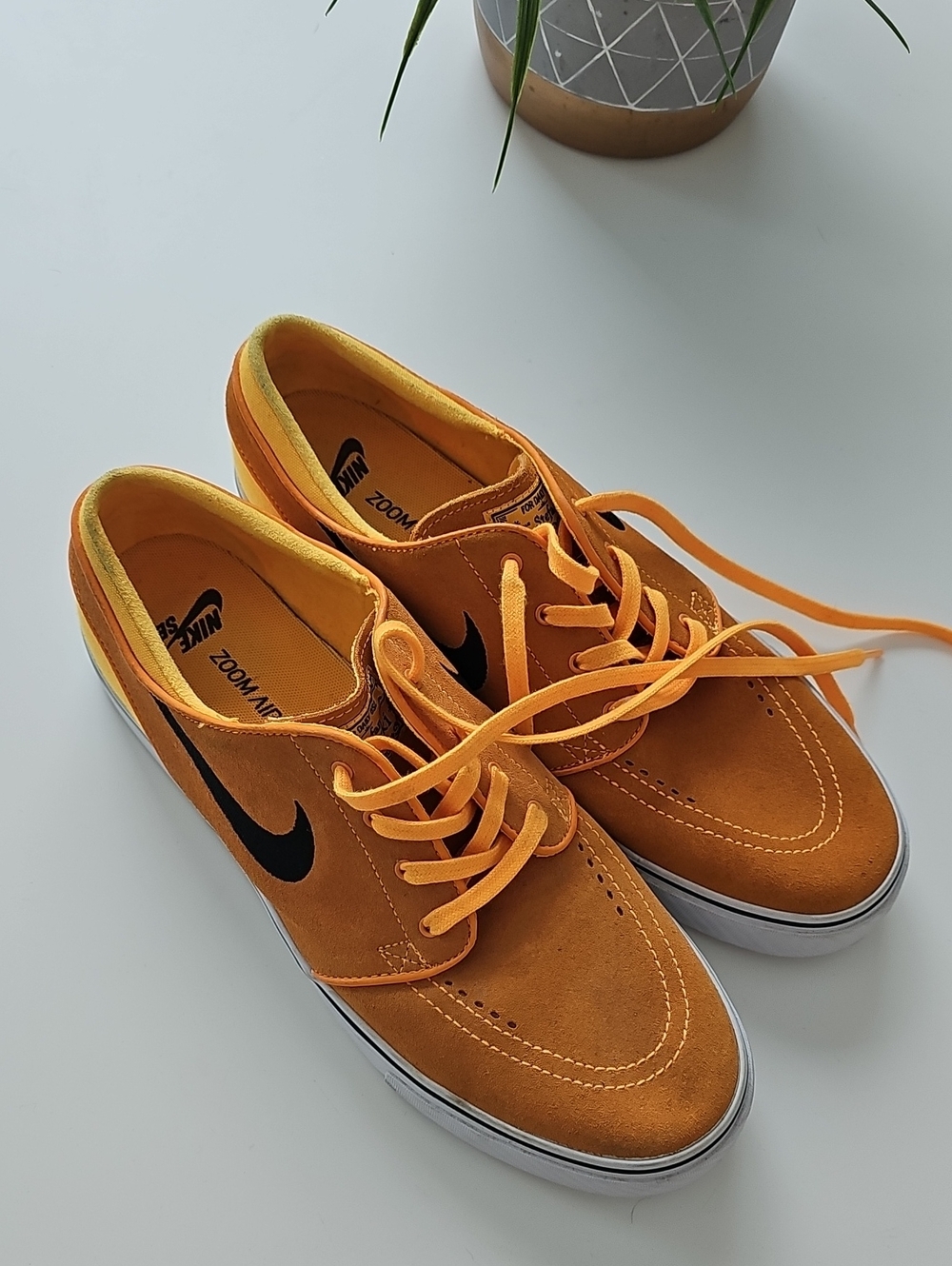 Nike Zoom Air Orange Suede Low-Top Sneakers with Black Swoosh